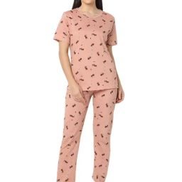 Smarty Pants Dusty Pink Animal Print T-Shirt With Pyjamas-image-17
