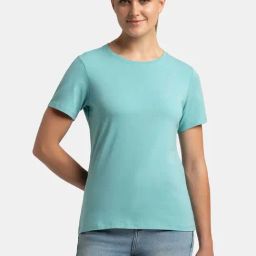 Jockey 1515 Women's Super Combed Cotton Regular Fit Solid Round Neck Half Sleeve T-Shirt-picture-0