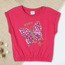 max Girls Printed Sleeveless Cotton Blouson Top-image-59