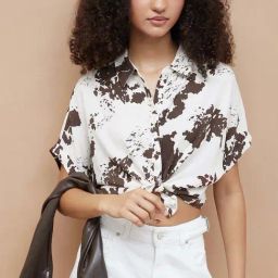 Ginger By Lifestyle Off White Regular Fit Printed Shirt-picture-11