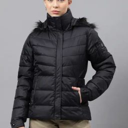 Woodland Black Quilted Jacket-image-62