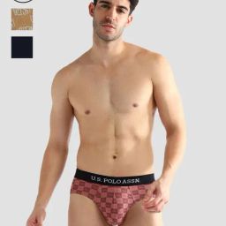 U.S. Polo Assn. Multicolored Elasticized Waist Solid OEB14 Briefs - Pack Of 3-image-64
