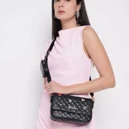 Guess Black Lawthorn Quilted Cross Body Bag-picture-13