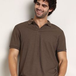 Campus Sutra Men Self Design Polo Collar Cotton T-shirt-picture-29