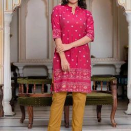 Juniper Pink Printed Kurtas-image-17