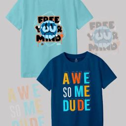 Codez Kids Blue Printed T-Shirt (Pack Of 2)-image-31