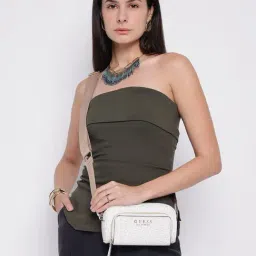 Guess White Saffron Logo Cross Body Bag-picture-29