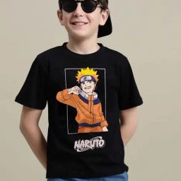 Kidsville Boys Black Cotton Printed T-Shirt-image-54