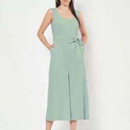 Brinns Green Cotton Regular Fit Jumpsuit-image-74