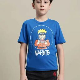 Kidsville Boys Blue Cotton Printed T-Shirt-image-81