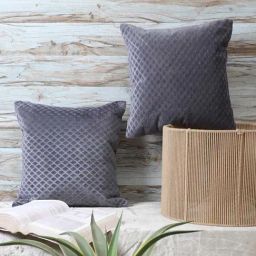 MFD HOME Furnishing Grey Velvet Cushion Cover - Set of 2-image-38