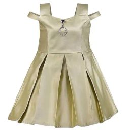 Wish Karo Kids Olive Green Frock-image-58