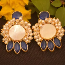 SHREEVARAM Women Gold-Plated Brass Studs-picture-18