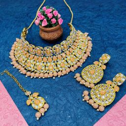 VATSALYA creation Gold-Plated Artificial Stone Studded Jewellery Set-image-57