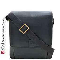 Hidesign Black Solid Medium Cross Body Bag-image-7