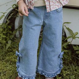LULU & SKY Girls Straight Fit High-Rise Mildly Distressed Light Fade Jeans-picture-3