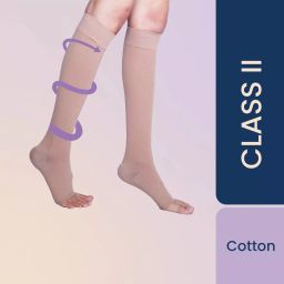 Sorgen SXCS2312 Beige Knee length Class 2 Medical Compression Stockings -M-30