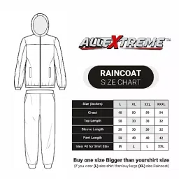 Allextreme Two-Piece Raincoat with Adjustable Drawstring Hood for Adult Men, ‎ALL-COM-04 image 2