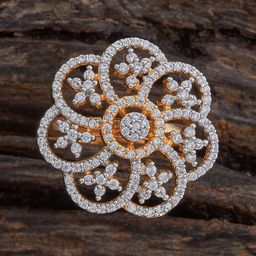 Kushal's Fashion Jewellery Rhodium Gold Plated Cubic ZirconiaStone Studded Finger Ring-image-36