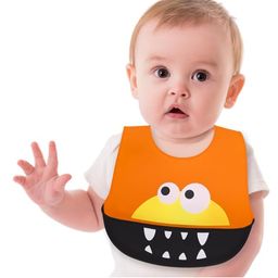 The Little Lookers Silicone Waterproof Feeding Bib With Adjustable Strap - Orange-picture-15