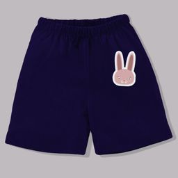 KAVEE 100% Cotton Bunny Placement Printed Shorts - Blue-image-2