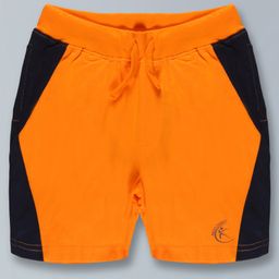 Kiddopanti Side Cut & Sew Placement Printed Shorts- Orange-image-80