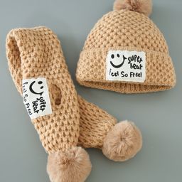 Babyhug Woolen Cap & Muffler Set Brown - Diameter 10.5 cm-image-58