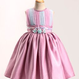 Bluebell Sleeveless Sequins Party Dress with Floral Corsage - Pink-image-49