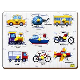 YaY Play Wooden Transport Vehicle Knob and Peg Puzzle-8