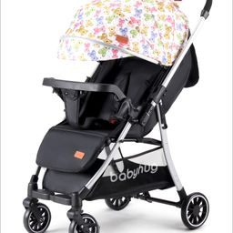 Babyhug Travel Compact Baby Stroller with Reversible Handle Adjustable Backrest & Canopy - Multicolor-3
