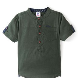 TONYBOY Half Sleeves Solid Shirt - Dark Green-image-19