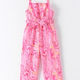 Kookie Kids Singlet Sleeveless Full Length Jumpsuit With Marble Print -Fuchsia-image-92