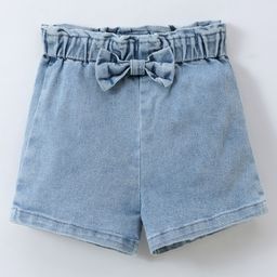 Mark & Mia Denim Shorts with Bow Applique - Light Blue-image-37
