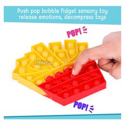 Fiddlerz Push & Pop Bubble Stress Relieving Silicone Pop It Fidget Toy Pack of 2 - Multicolour image 2