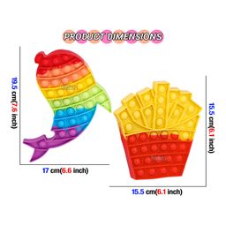 Fiddlerz Push & Pop Bubble Stress Relieving Silicone Pop It Fidget Toy Pack of 2 - Multicolour image 3
