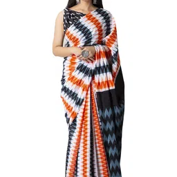 Craft Musium Striped Pure Cotton Saree With Unstitched Blouse Piece-picture-3