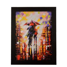 eCraftIndia Multicoloured Rain Scene Framed UV Wall Art-image-20