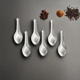 HAZEL Silver Stainless Steel Spice Box Mini Spoons - Set of 6-10