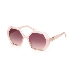 Guess GUS78795474TSG Pink UV Protected Hexagon Sunglasses for Women-image-50