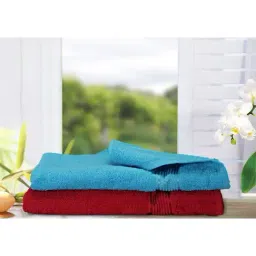 Bianca D'ross Blue & Red 380 GSM Bath Towels - Set of 2-51