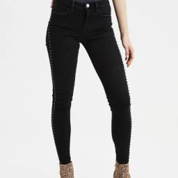American Eagle Outfitters Black Regular Fit Lightly Washed Jeans-picture-27