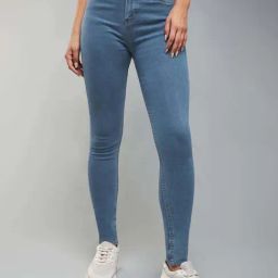 DOLCE CRUDO Blue Plain Jeans-image-30