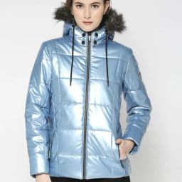 Being Human Blue Hooded Puffer Jacket-87