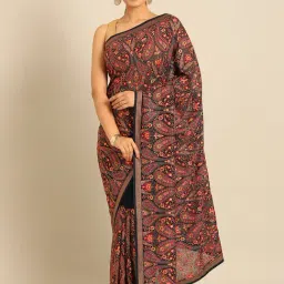 Mohey Multicolor Embroidered Saree With Blouse-image-14