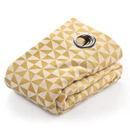 Saral Home Yellow Cotton Geometric Curtain-25