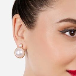 Zaveri Pearls Gold Tone Pearls Embellished Statement Stud Earrings-ZPFK17260-13
