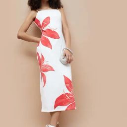 Ginger By Lifestyle Off White Regular Fit Floral Print Dress-18
