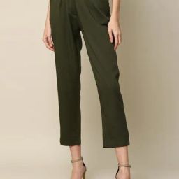 Saltpetre Classic Tencel Tapered Olive Trousers-image-6