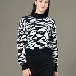Red Tape Black Cotton Regular Fit Printed Sweater-picture-19