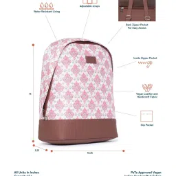 ZOUK Dome Daypack White & Red Printed Mini Backpack image 2